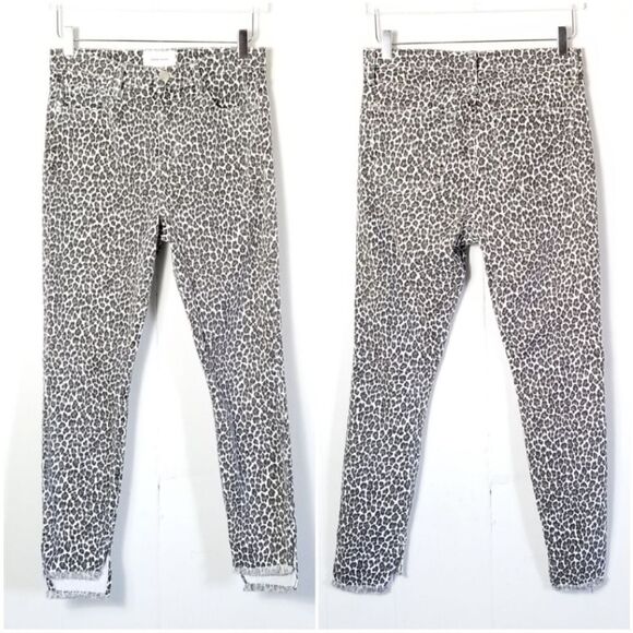 CURRENT ELLIOT High-Rise Snow Leopard Jeans Sz 28 Cheetah Animal Print - Picture 2 of 11